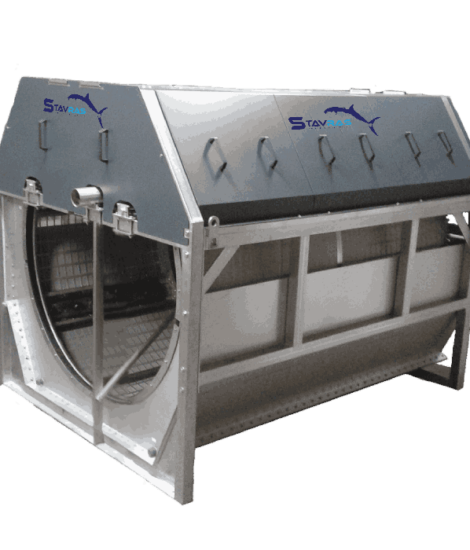 StavRas Aquatic Solutions - equipment for aquaculture-SENECT DRUM FILTER HALF-OPEN FRAME